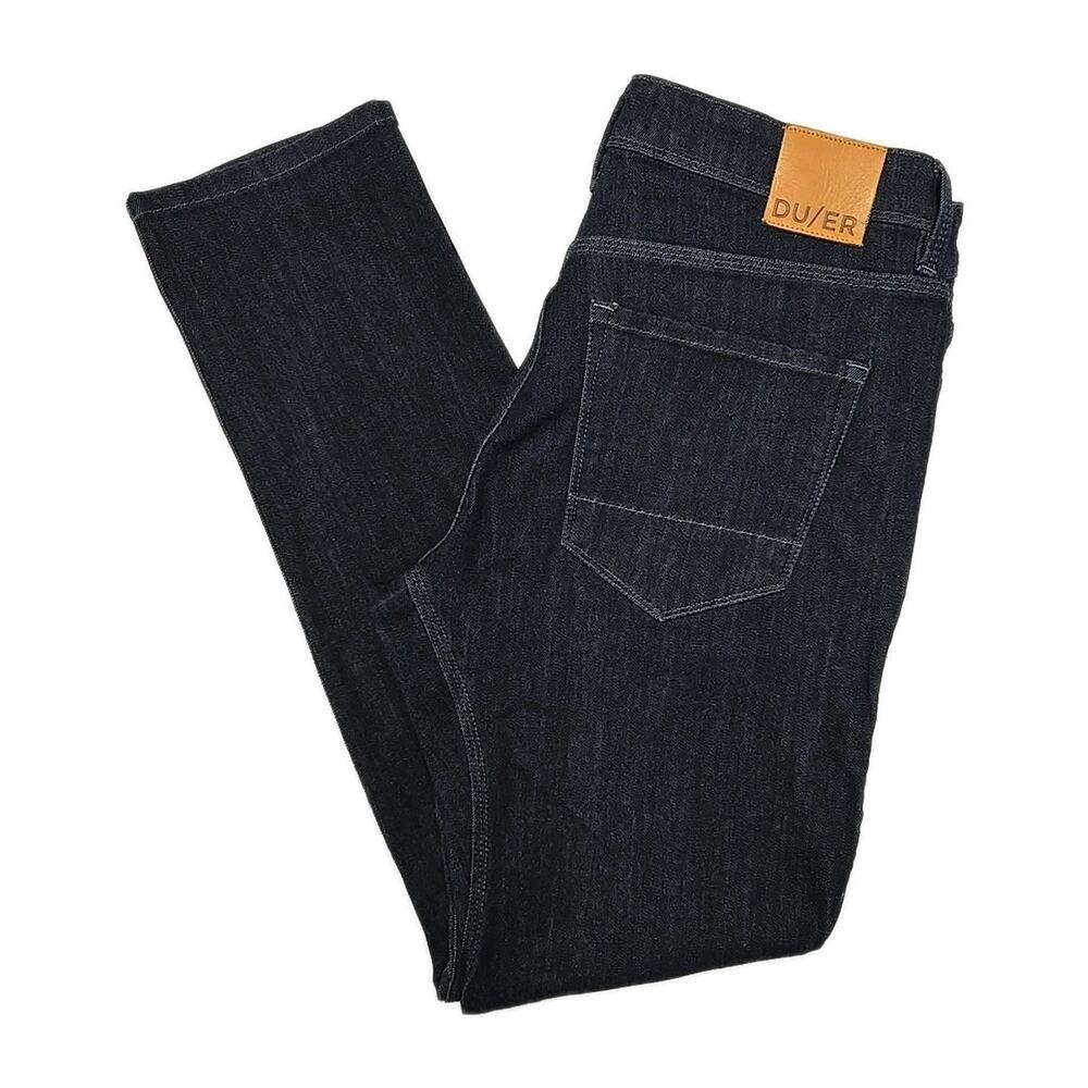 DUER Jeans Mens 33x32 L2X Slim Fit Dark Indigo Performance Denim Antibacterial